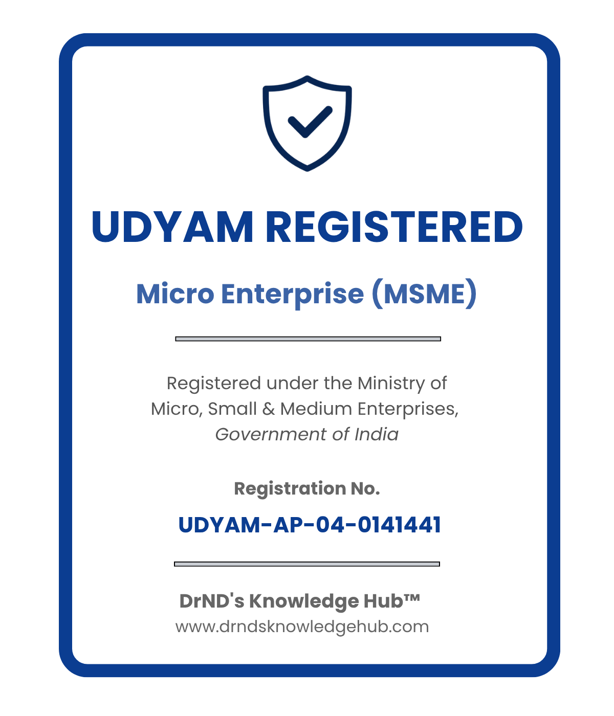 Udyam Registered Micro Enterprise